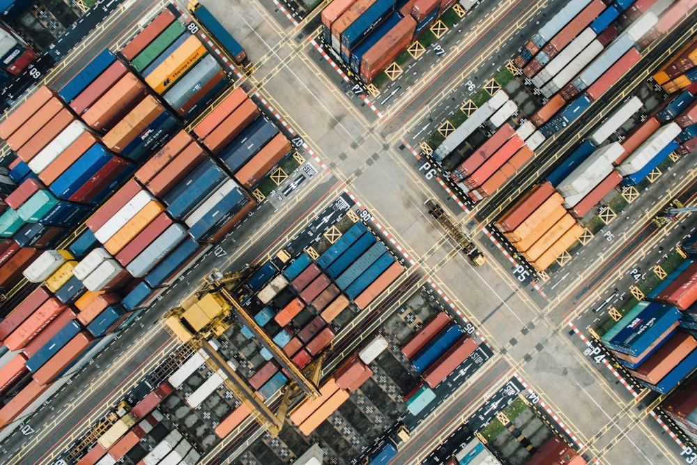 Shipping containers seen from above